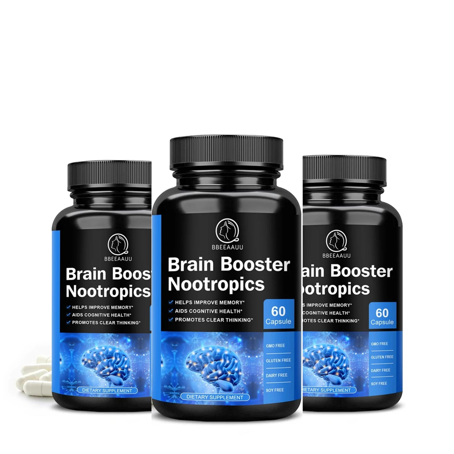 BBEEAAUU 100mg Phosphatidylserine Capsule Brain Booster Nootropics for Brain Health Memory Focus Supplement