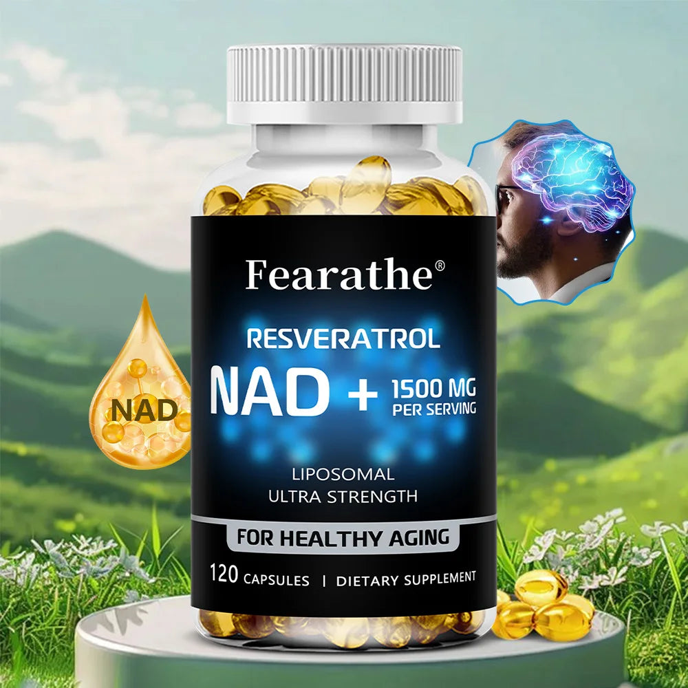 NAD+ Boost-with Resveratrol,Enhances Cellular Vitality,Promotes Cell Repair,Anti-Aging,Boosts Energy and Focus,120 Capsules