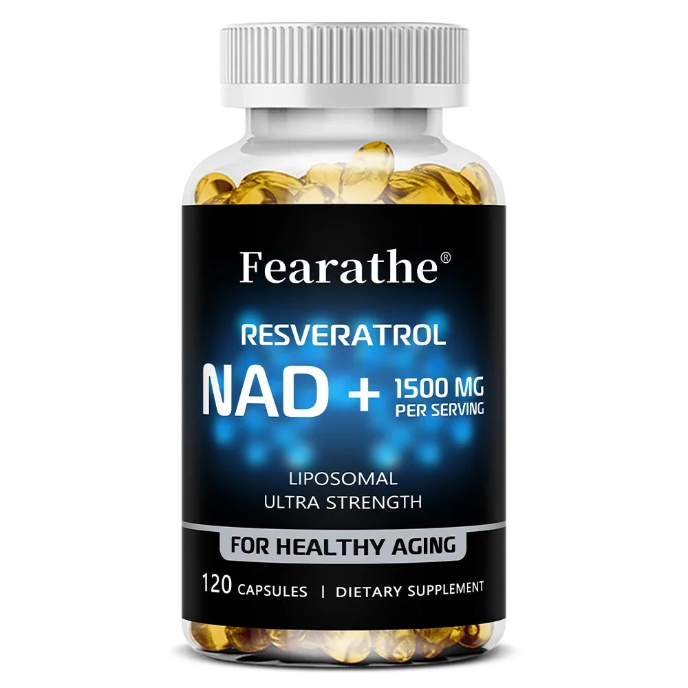 NAD+ Boost-with Resveratrol,Enhances Cellular Vitality,Promotes Cell Repair,Anti-Aging,Boosts Energy and Focus,120 Capsules