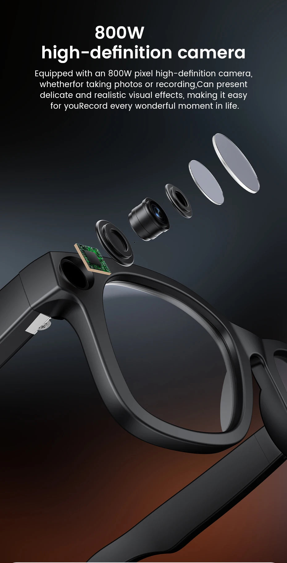 2026 Smart Glasses HD Photo Video OpenAI Record Translation Touch Photochromic Lenses Bluetooth Call Music Multifunction Glasses