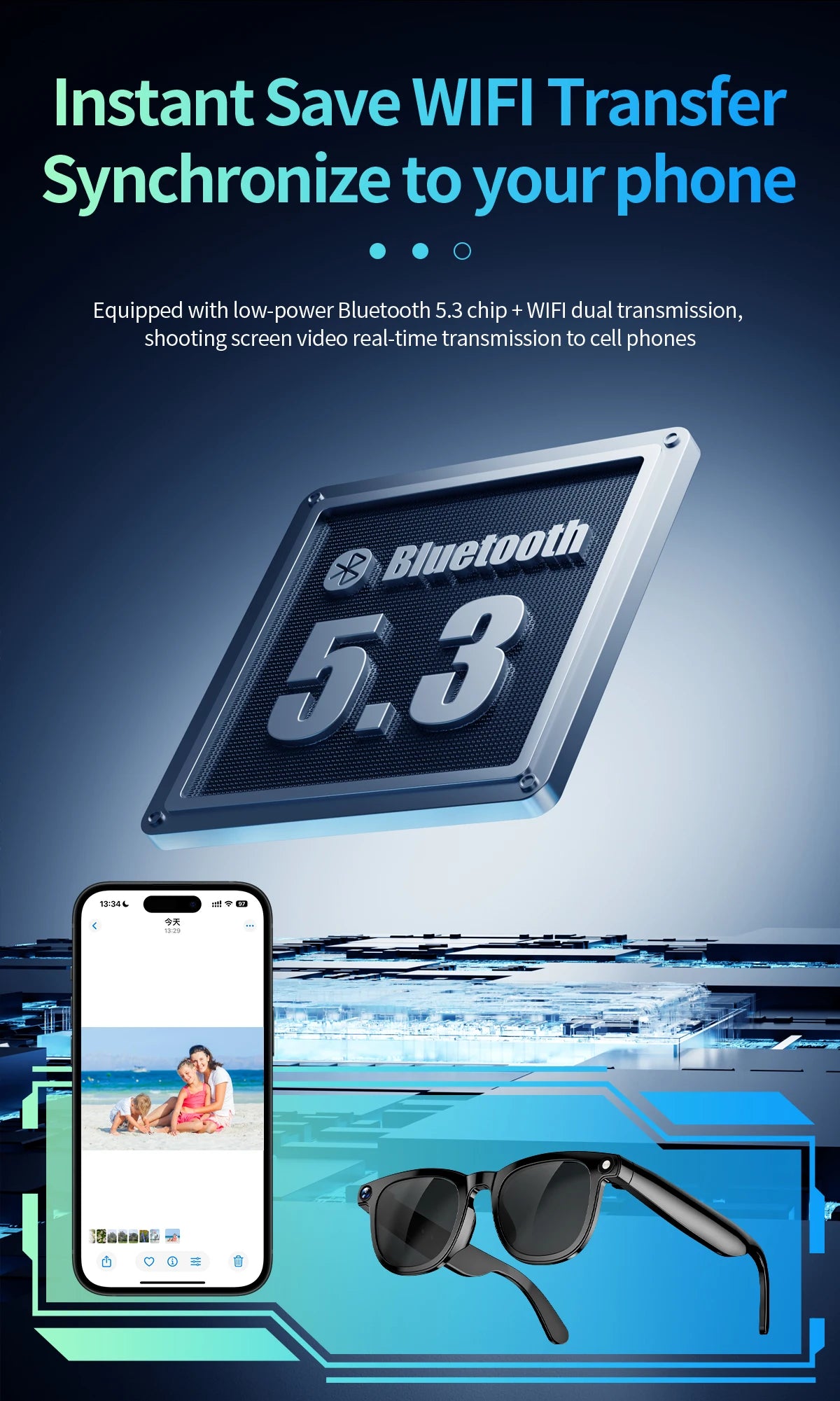 2 in1 4K Smart AI Glasses 800W pixel AI Shooting Camera HD Photo Video Voice Call Translation Waterproof Bluetooth AI Glasses