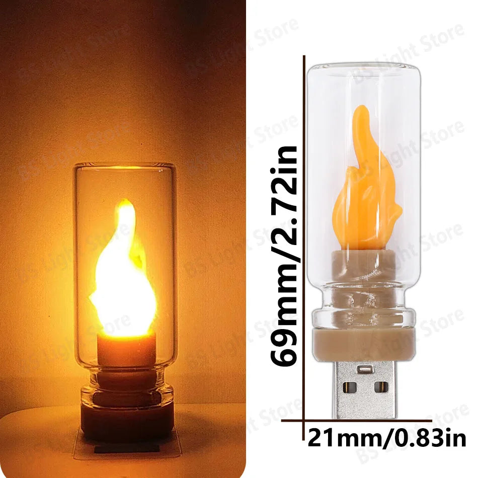 led DC5v USB Candles Edison Light Bulb Decoration Light Bulb Candle Light Yellow Night Light Holiday Decorative Light Bulb