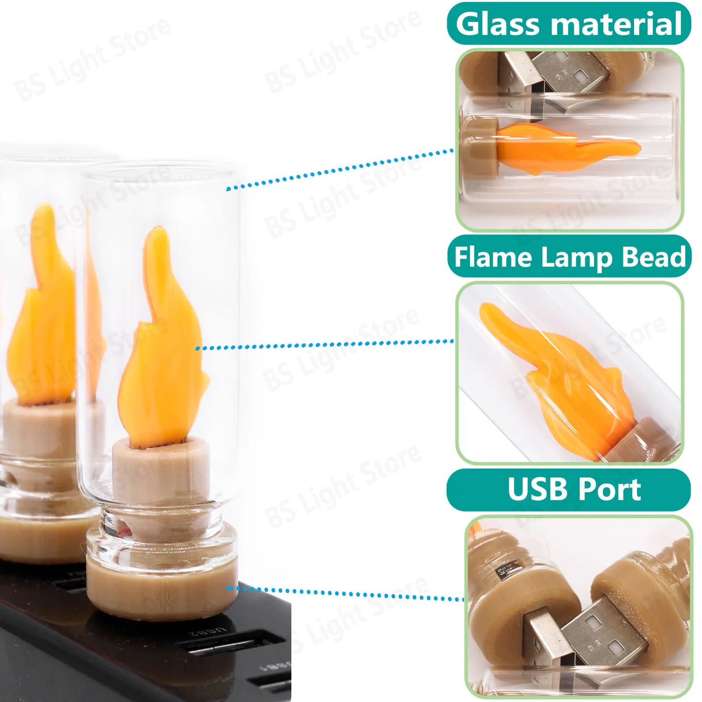 led DC5v USB Candles Edison Light Bulb Decoration Light Bulb Candle Light Yellow Night Light Holiday Decorative Light Bulb